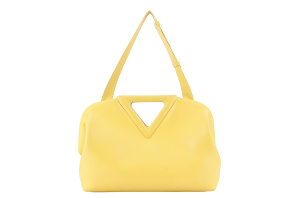 BOTTEGA VENETA MIRABELLE MEDIUM YELLOW POINT BAG WITH DUST COVER