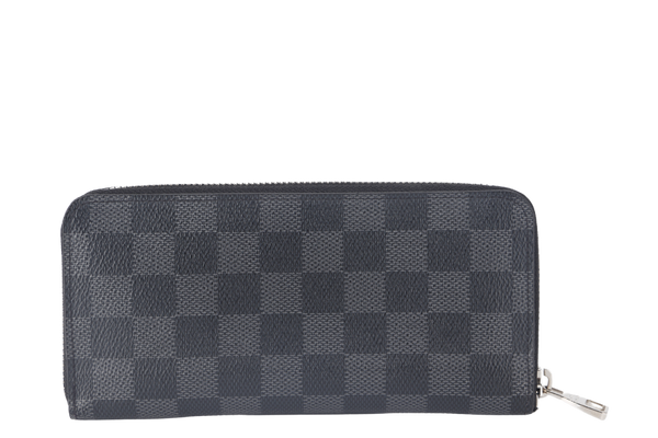 LOUIS VUITTON PORTEFEUILLE VASCO LONG WALLET (N61653) BLACK DAMIER GRAPHITE SILVER HARDWARE WITH DUST COVER AND BOX