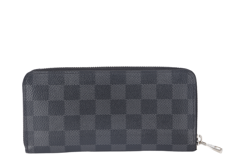 LOUIS VUITTON PORTEFEUILLE VASCO LONG WALLET (N61653) BLACK DAMIER GRAPHITE SILVER HARDWARE WITH DUST COVER AND BOX