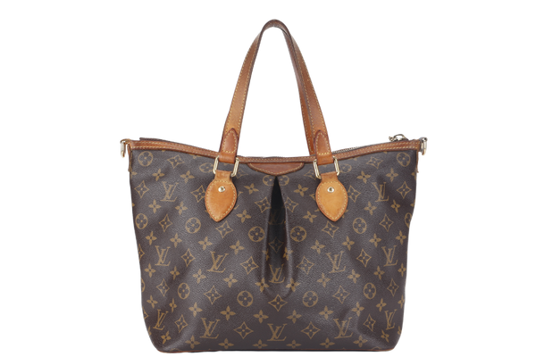 LOUIS VUITTON PALERMO PM (M40145) MONOGRAM CANVAS GOLD HARDWARE WITH STRAP AND DUST COVER