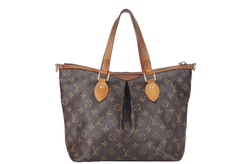 LOUIS VUITTON PALERMO PM (M40145) MONOGRAM CANVAS GOLD HARDWARE WITH STRAP AND DUST COVER