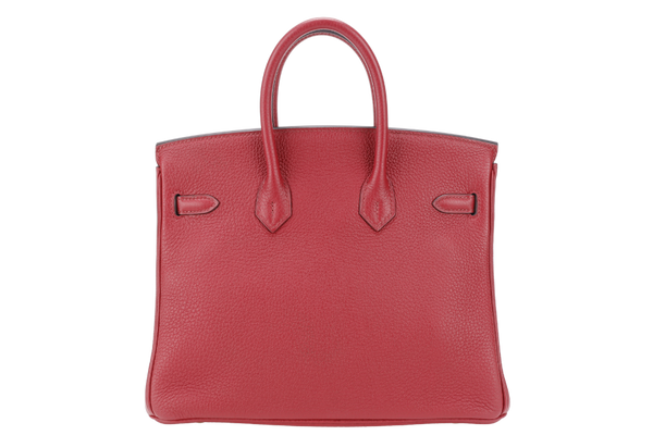 HERMES BIRKIN 25 ROUGE GRENAT TOGO GOLD HARDWARE STAMP C (YEAR 2018) WITH KEYS&LOCK, RAINCOAT, CARE CARD, DUST COVER AND BOX