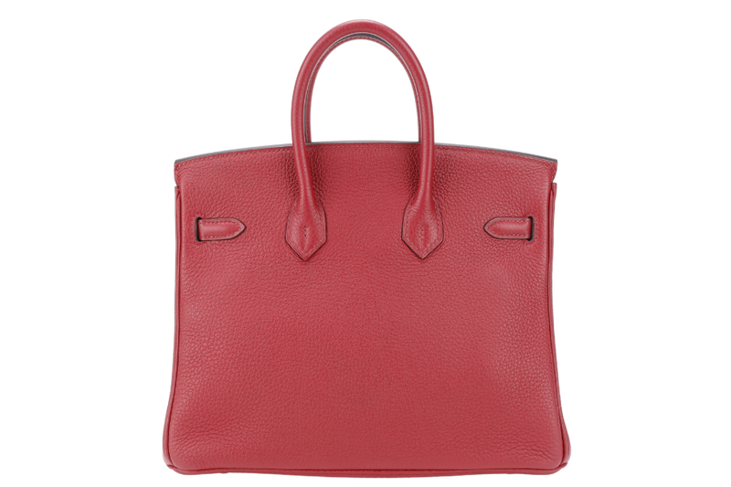 HERMES BIRKIN 25 ROUGE GRENAT TOGO GOLD HARDWARE STAMP C (YEAR 2018) WITH KEYS&LOCK, RAINCOAT, CARE CARD, DUST COVER AND BOX