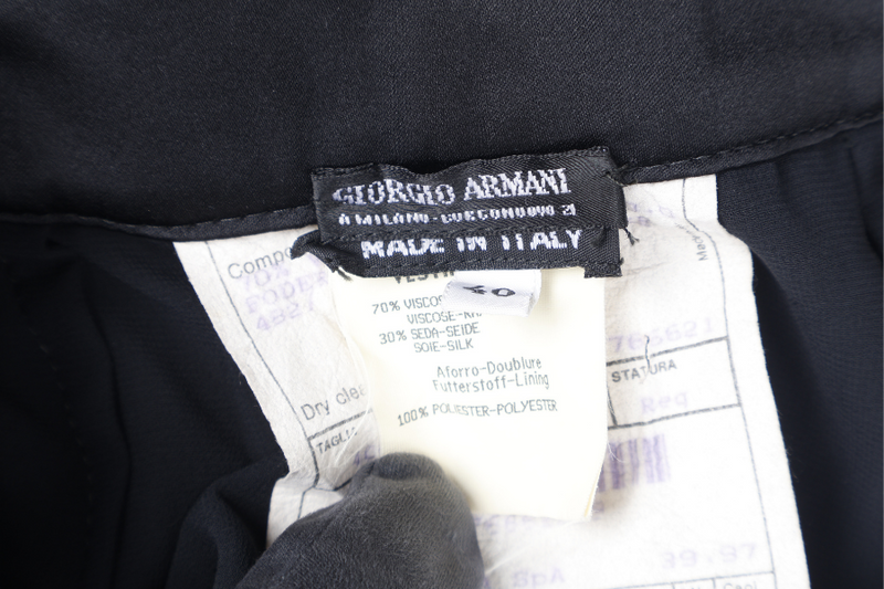 GIORGIO ARMANI LONG STRIP BLACK PANTS SIZE 40