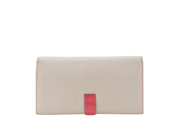 HERMES BEARN WALLET KHAKI BICOLOR CHEVRE MYSORE SILVER HARDWARE STAMP N SQUARE (YEAR 2010) NO DUST COVER