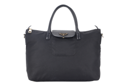 PRADA TESSUTO TOTE BLACK NYLON GOLD HARDWARE NO DUST COVER