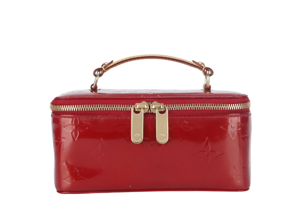 LOUIS VUITTON JEWELRY CASE (M91273) RED MONOGRAM VERNIS WITH DUST COVER