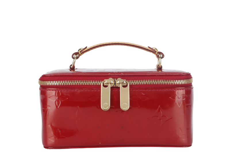 LOUIS VUITTON JEWELRY CASE (M91273) RED MONOGRAM VERNIS WITH DUST COVER