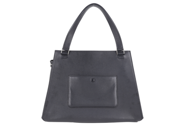CELINE EDGE HANDBAG BLACK CALF LEATHER SILVER HARDWARE WITH DUST COVER