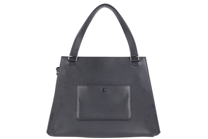 CELINE EDGE HANDBAG BLACK CALF LEATHER SILVER HARDWARE WITH DUST COVER