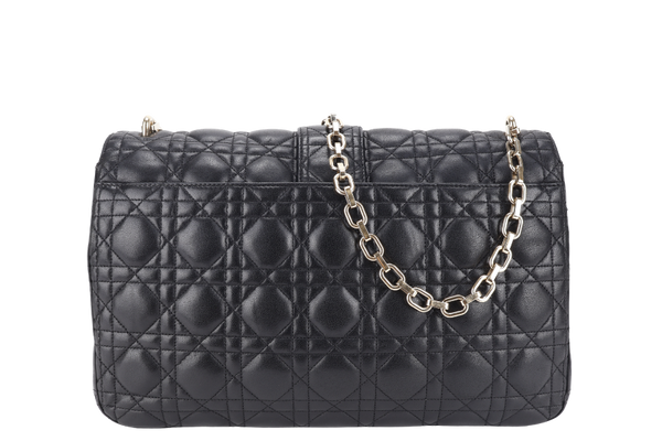 CHRISTIAN DIOR NEW LOCK FLAP BAG BLACK LAMBSKIN LEATHER GOLD HARDWARE WITH KEYS NO DUST COVER