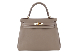 HERMES KELLY 28 RETOURNE ETOUPE TOGO GOLD HARDWARE STAMP X (2016) WITH DUST COVER, KEYS, LOCK STRAPS AND ORGANISER