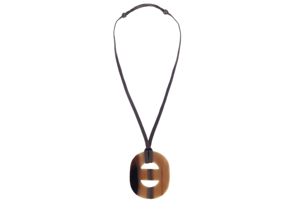 HERMES BUFFALO HORN CRAFTED NECKLACE NO BOX