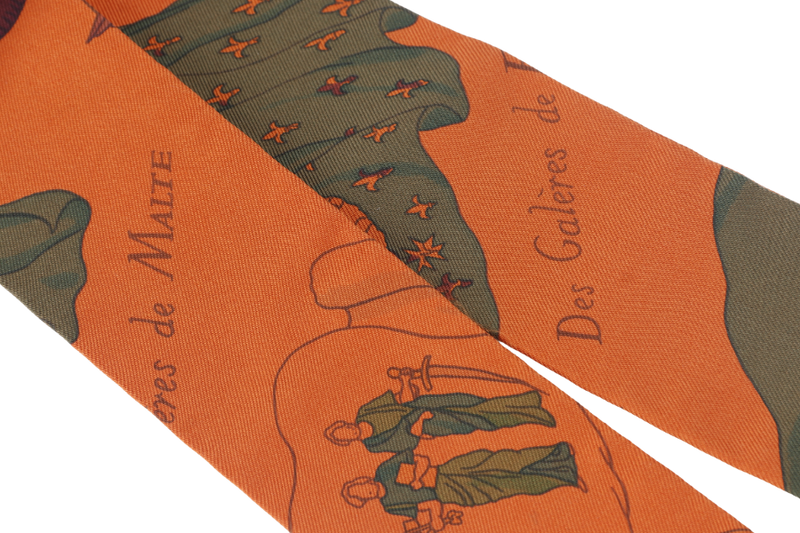 HERMES DES GALERES DE MALTE SILK TWILLY 1 PAIR WITH BOX