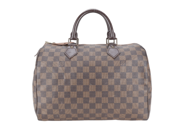 LOUIS VUITTON N41364 SPEEDY 30 DAMIER EBENE GOLD HARDWARE WITH DUST COVER