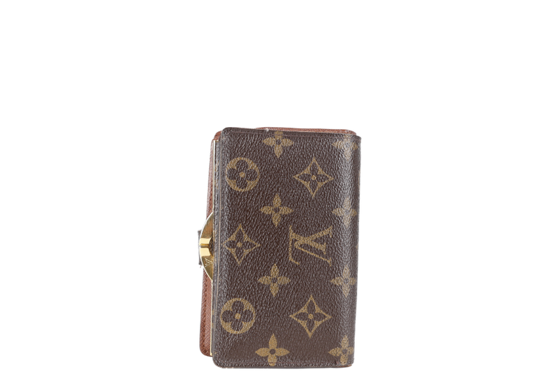 LOUIS VUITTON M61674 PORTEFEUILLE VIENNOIS WALLET GOLD HARDWARE WITH DUST COVER AND BOX