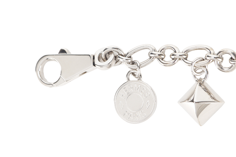 HERMES BRELOQUE OLGA BAG CHARM PALLADIUM WITH BOX