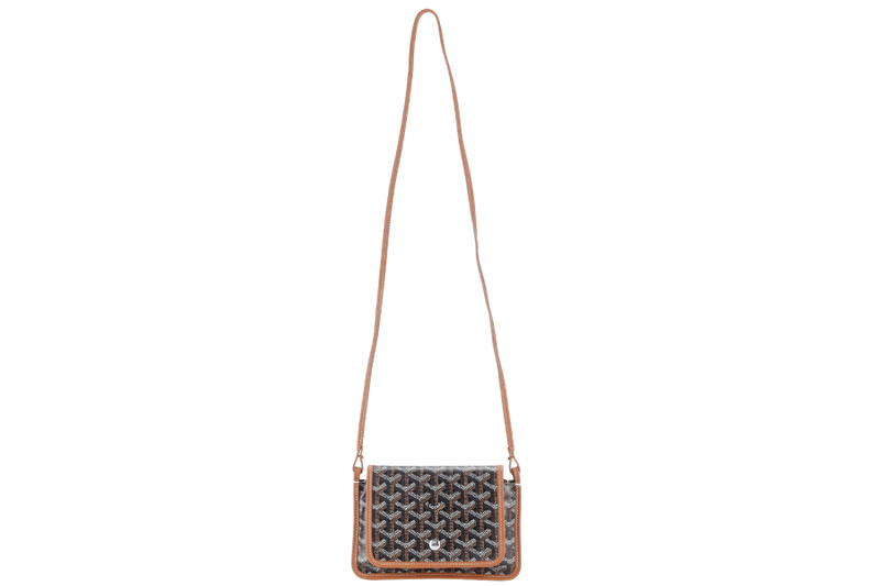 GOYARD PLUMET POCKET WALLET BLACK AND TAN COLOR WITH DUST COVER