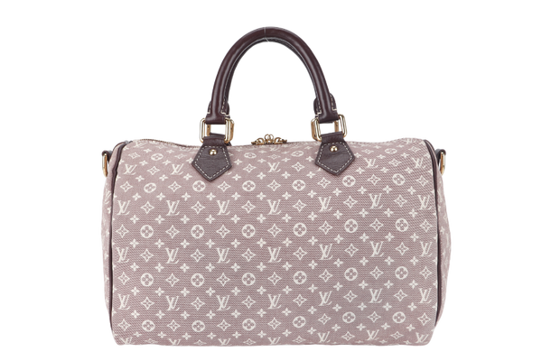 LOUIS VUITTON SPEEDY BANDOULIERE 30 (MB3140) MINI LIN CANVAS GOLD HARDWARE WITH STRAP AND DUST COVER