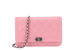 CHANEL PINK LAMBSKIN WOC SILVER HARDWARE (2160xxxx) WITH CARD ONLY