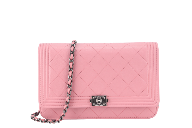 CHANEL PINK LAMBSKIN WOC SILVER HARDWARE (2160xxxx) WITH CARD ONLY