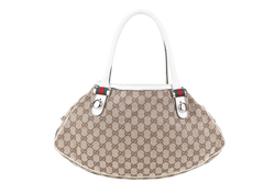 GUCCI ABBEY GG BROWN CANVAS SHOULDER TOTE WITH DUST COVER
