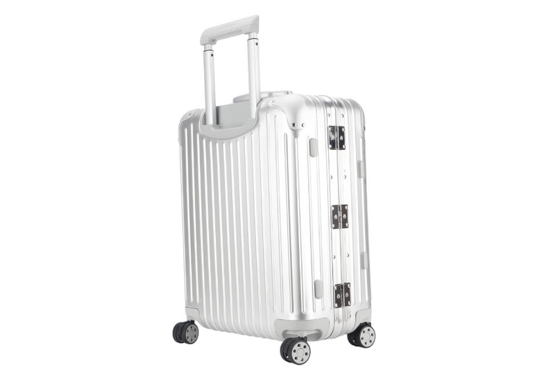 RIMOWA CABIN PLUS LUGGAGE BAG SILVER COLOUR ALUMINIUM SILVER HARDWARE WITH DUST COVER