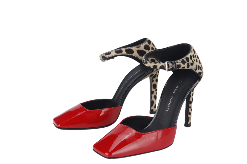 GIUSEPPE ZANOTTI HIGH HEELS RED LEOPARD PRINT SIZE 35