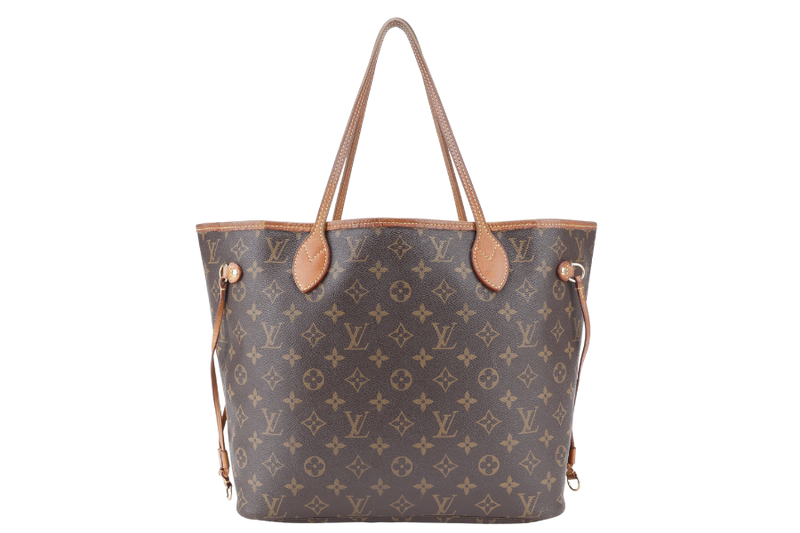 LOUIS VUITTON M46975 NEVERFULL MM MONOGRAM CANVAS GOLD HARDWARE WITH DUST COVER