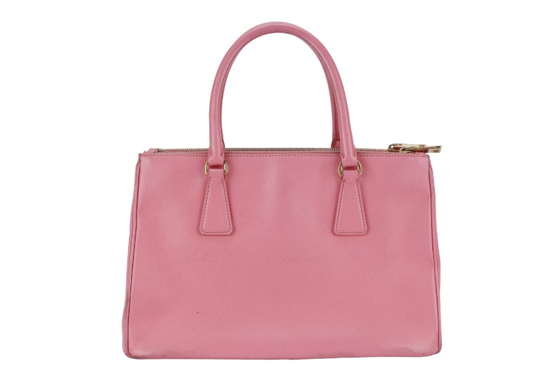 PRADA BN1801 SAFFIANO LUX SMALL PINK LEATHER GOLD HARDWARE WITH LONG STRAPS NO DUST COVER