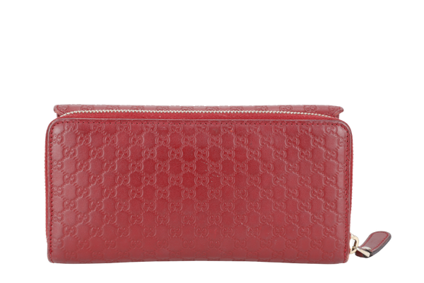 GUCCI GG SIGNATURE CONTINENTAL ZIP LONG WALLET GOLD HARDWARE WITH DUST COVER AND BOX