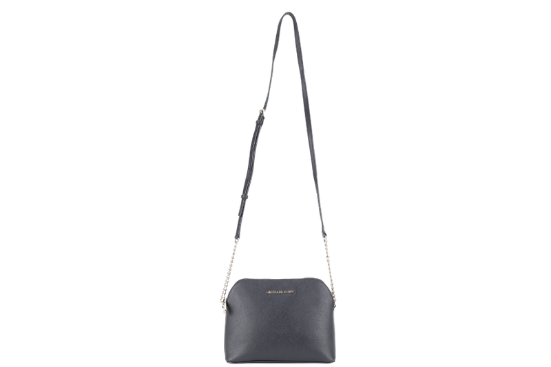 MICHAEL KORS SLING BAG BLACK LEATHER GOLD HARDWARE WITH DUST COVER