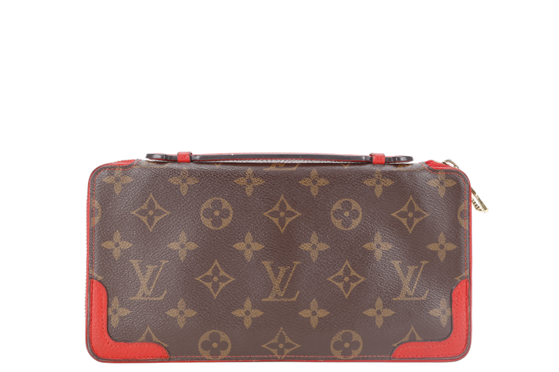 LOUIS VUITTON DAILY ORGANIZER MONOGRAM x ROUGE WALLET MONOGRAM CANVAS GOLD HARDWARE WITH DUST COVER AND BOX