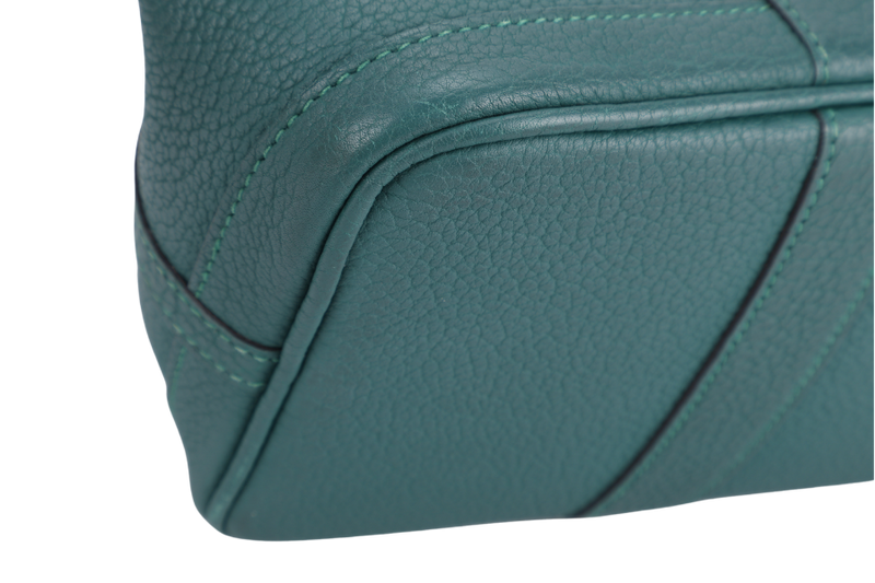 HERMES GARDEN PARTY TPM 30CM MALACHITE STAMP Q (2013) NEGONDA LEATHER PALLADIUM HARDWARE WITH DUST COVER