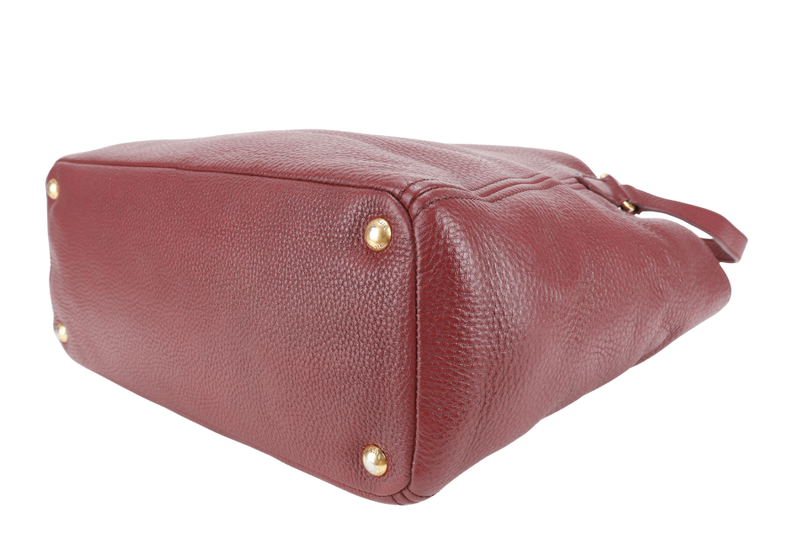 PRADA PINK VITELLO DAINO LEATHER SIDE POCKET TOTE BAG GOLD HARDWARE NO DUST COVER