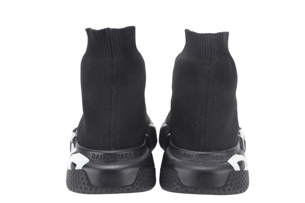 BALENCIAGA KNIT GRAFFITI SOLE SPEED LT GRAFFITI SNEAKERS IN BLACK EU SIZE 38 WITH DUST COVER NO BOX