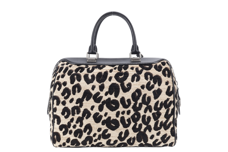 LOUIS VUITTON M97396 LEOPARD SPEEDY 30 FABRIC BROWN STEPHEN SPROUSE SILVER HARDWARE WITH DUST COVER