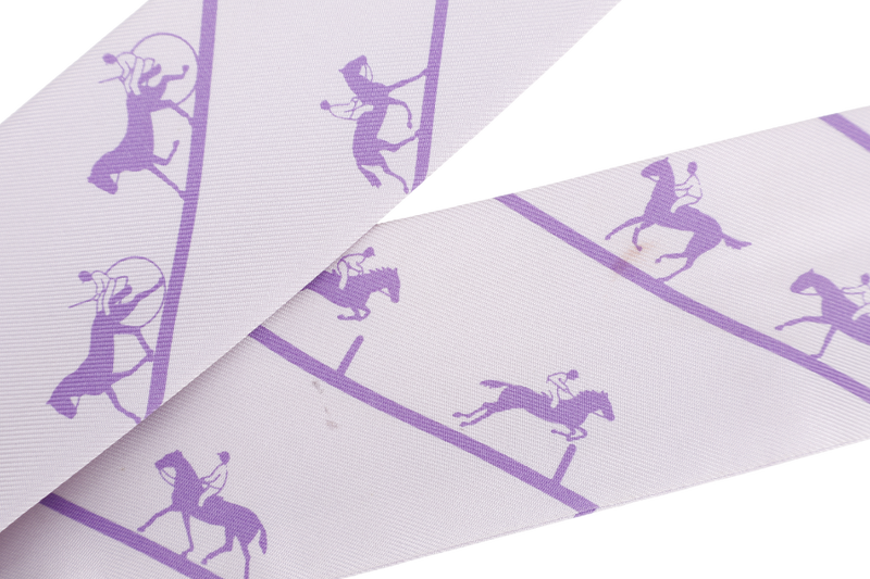 Hermes Silk Twilly Light Purple Horse