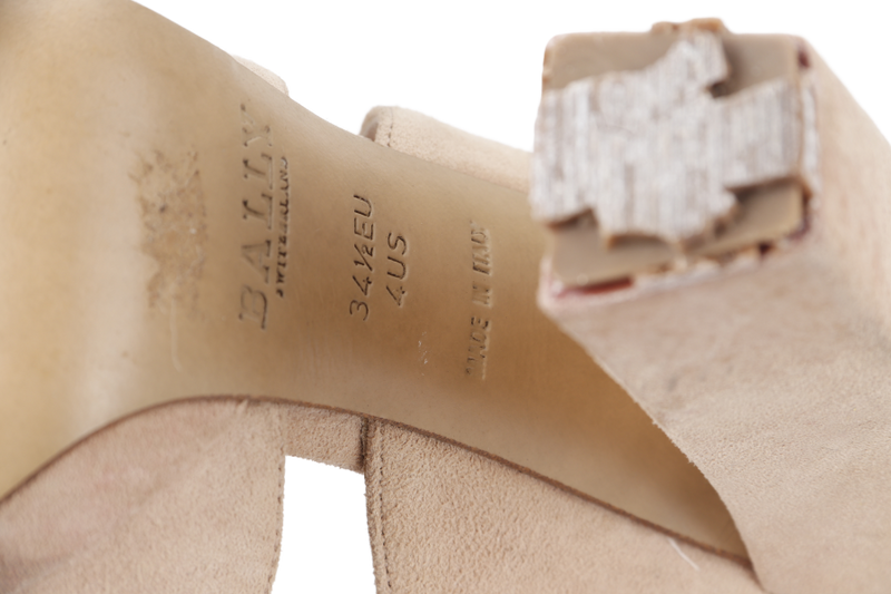 BALLY HEELS LIGHT NUDE SUEDE SIZE 34.5