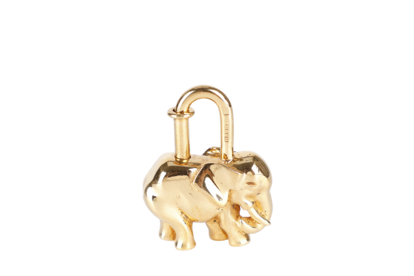 HERMES GOLD ELEPHANT LOCK WITH BOX
