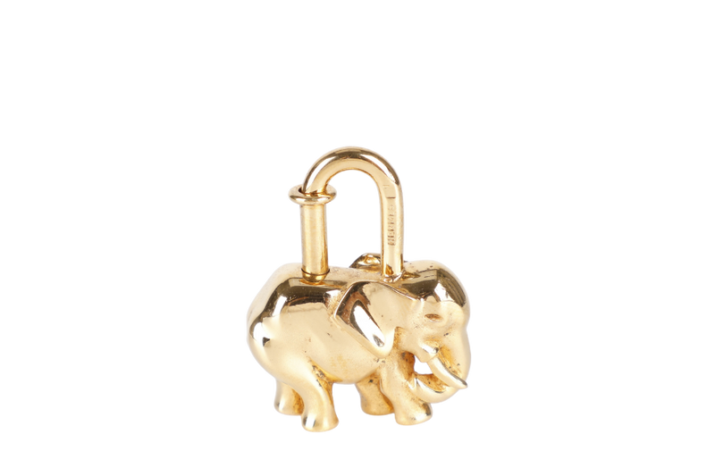 HERMES GOLD ELEPHANT LOCK WITH BOX