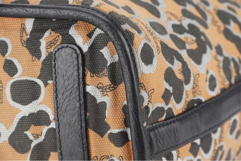 MCM VISETOS REVERSIBLE TOTE BAG MEDIUM LEOPARD LEATHER GOLD HARDWARE NO DUST COVER