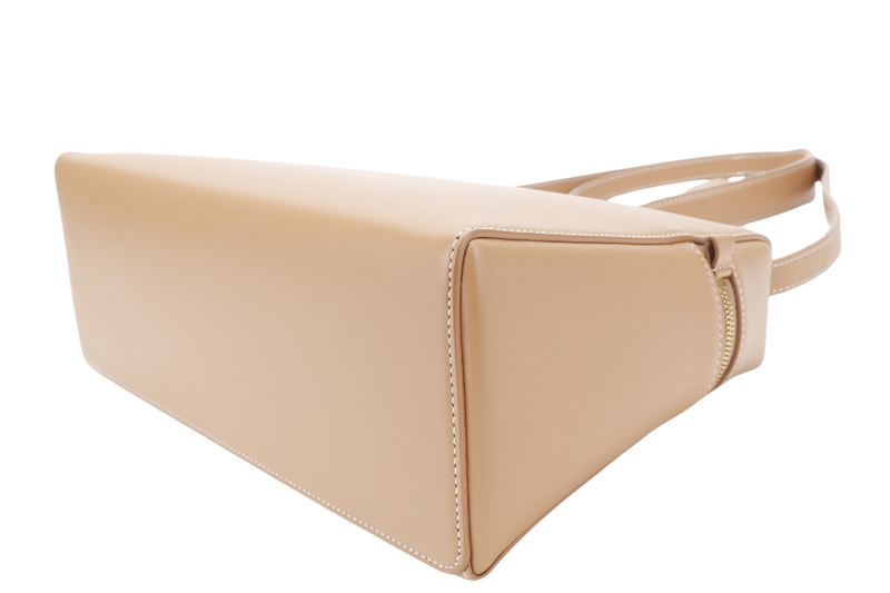 LORO PIANA EXTRA BAG L27 SMOOTH CALFSKIN LIGHT BAMBOO (DOK2) COLOR WITH GOLD HARDWARE AND BOX