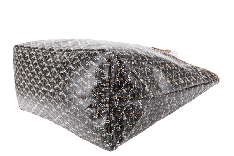 GOYARD SAINT LOUIS GM BAG BLACK AND TAN COLOR WITH DUST COVER