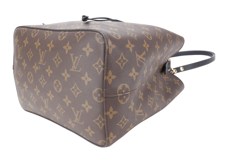 LOUIS VUITTON NEONOE MONOGRAM BLACK TRIM WITH STRAPS AND DUST COVER