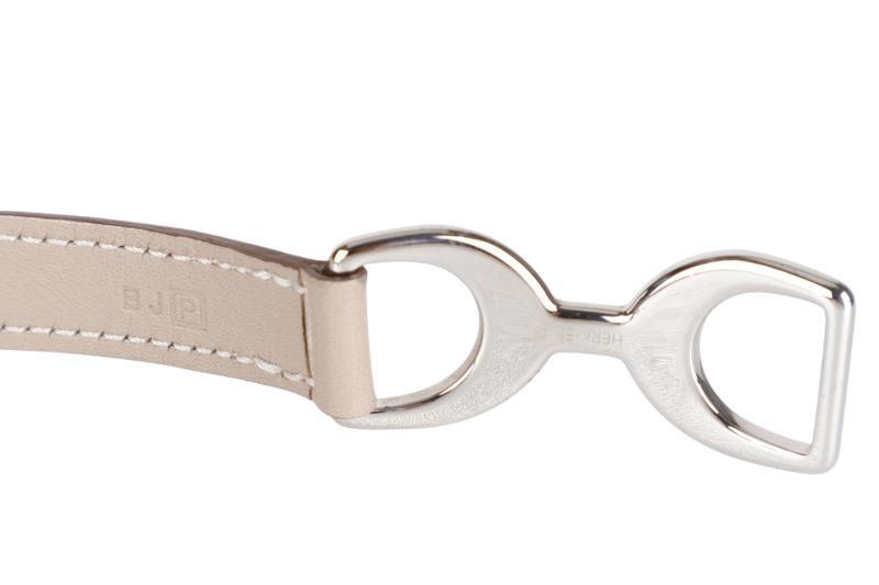 Hermes Double Tour Paddle Bracelet, Gris T Color, Silver Hardware with Dust Cover & Box