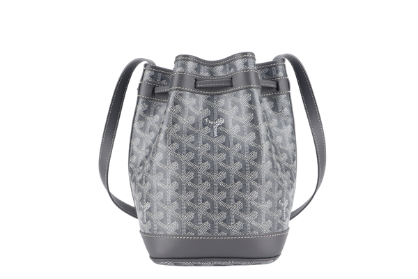 GOYARD BUCKET BAG GREY GOYARDINE WITH DUST COVER