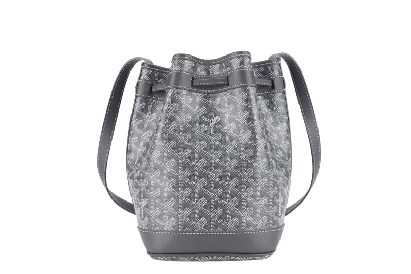 GOYARD BUCKET BAG GREY GOYARDINE WITH DUST COVER