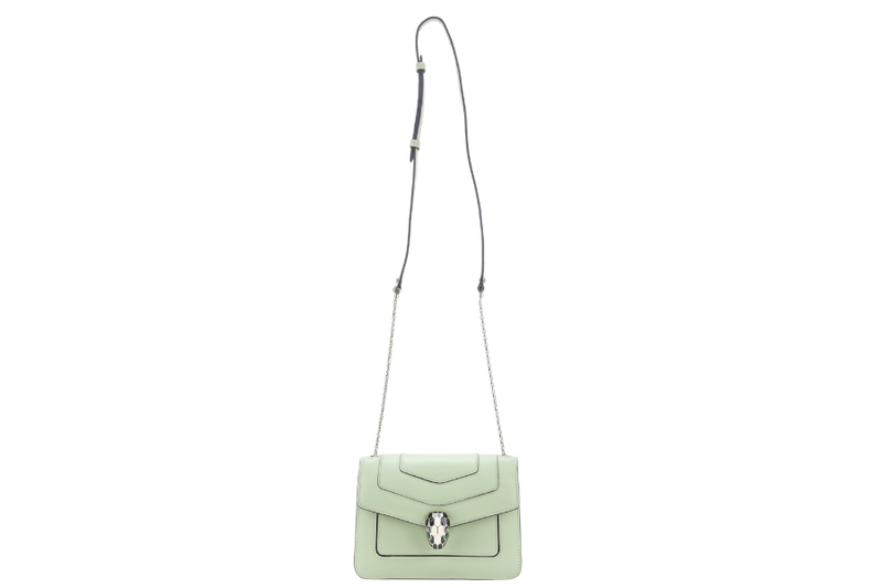 BVLGARI CALFSKIN SERPENTI FOREVER CROSSBODY BAG GREEN GOLD HARDWARE WITH MIRROR