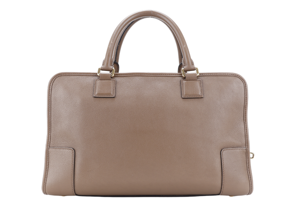 LOEWE AMAZONIA LARGE BROWN SMOOTH CALF LEATHER WITH KEYS AND LOCK